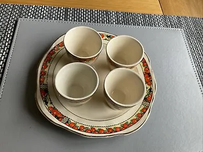 Vintage Set Of 4 Swinnertons Hampton Ivory Egg Cups & Plate. • £6.99