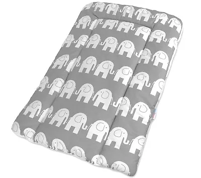 TODDLER CHANGING MAT 70x50cm SOFT NURSERY BABY 100% COTTON Elephants Grey • £16.99