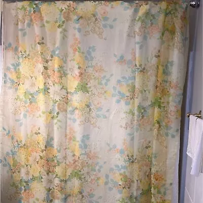Vintage Hygiene Yellow Floral Shower Curtain • $32