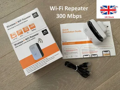 WiFi Signal Booster Repeater Extender 300Mbps Range Internet Amplifier UK Plug • £9.45