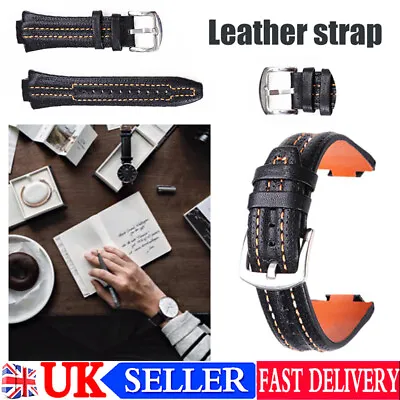 For Seiko Sportura Leather Watch Strap Band Spring Pins & Tools Black 15x27mm UK • £13.59