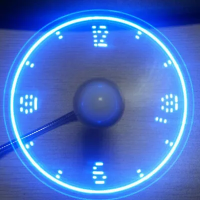 $8.99 • Buy Hand Display Mini USB Fan Portable Gadgets Flexible LED Clock Cool For Lapto-au