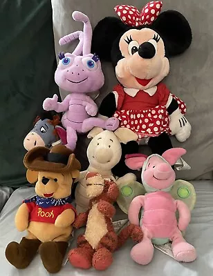 Disney Store Soft Toy Bundle Minnie Winnie The Pooh Dot Piglet Eeyore Tigger • £12