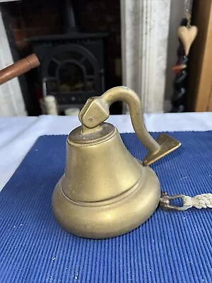 Vintage Brass Hanging Door Bell With Wall Mount Nicely Made • £36