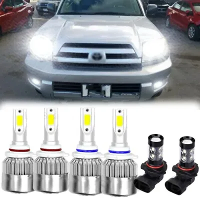 For 2003 2004 2005 Toyota 4Runner - 6X LED Headlight Hi-Lo + Fog Light Bulbs Kit • $26.97