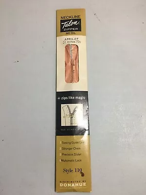 Vintage Talon Metal Zipper Style   110  22  Color Apricot • $4.99
