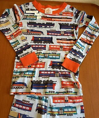 $9.99 • Buy Hanna Andersson 130 Train Pajamas Set Boys Girls