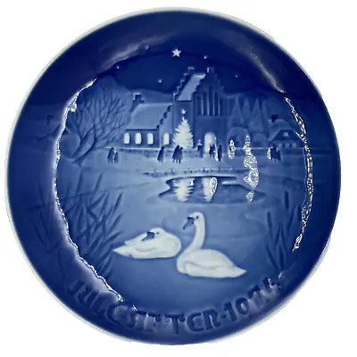 Bing & Grondahl Blue Porcelain Christmas Plate 1974 Christmas In The Village B&G • $10