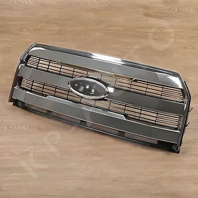 Chrome Front Upper Grille Grill W/O Camera For 2015 2016 2017 Ford F150 F-150 • $99.99