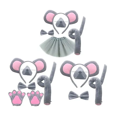 Kids Nose Cartoon Mouse Hair Band Theme Animal Costume Cosplay Tail Accessories • $11.15