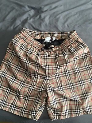 Burberry Men Guildes Vintage Check Swim Shorts Trunks Beige Camel Size Small • $370