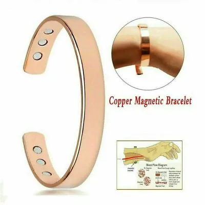 £3.79 • Buy Pure Copper Bracelet Magnetic Healing Bio Therapy Arthritis Pain Relief Bangle