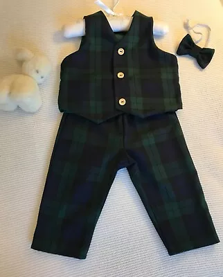 Baby Boy Tartan Suit - Black Watch Waistcoat - Trousers - 1st Birthday - Pageboy • £18