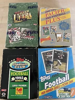Lot Of 4 1992 Football Boxes - Fleer Ultra Topps Pacific Plus Stadium Club S2 • $159.95