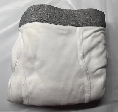 Men's  3 Pcs 100% Cotton Full-Cut Briefs  Underwear  L WHITE • $12.99