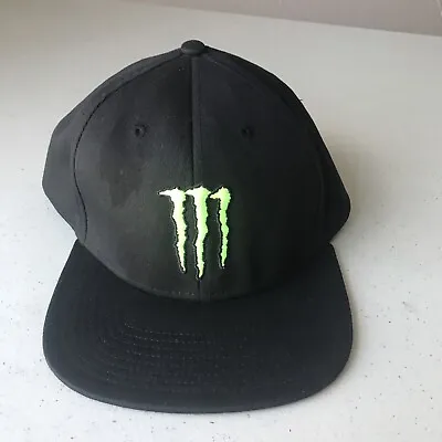 Monster Energy Hat Adult A Flex L-XL Black Embroidered Baseball Cap • $29