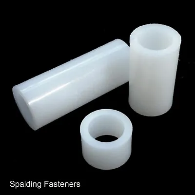 White Nylon Plastic SPACERS Standoff Washer M3 M4 M5 M6 M8 M10 Or M12 • £2.33