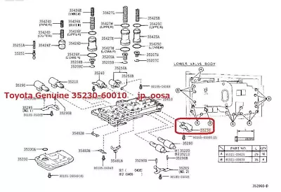 Toyota Genuine SOLENOID ASSY TRANSMISSION 3WAY NO.2 35230-60010 • $125