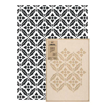 GEOMETRIC Reusable PLASTIC Wall STENCIL Template 65x95 Seamless Allover DAMASK • £39