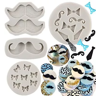 Father's Day Fondant Mold Mini Mustache Mold Tie Mold Bow Mold For Little Man... • $12.22