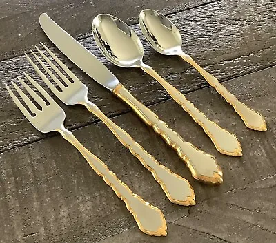 Oneida Stainless GOLDEN ROYAL CHIPPENDALE 5-Pc Placesetting—Knife Spoons Forks • $39.99