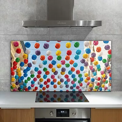 £190.79 • Buy Kitchen Splashback Toughened Glass Heat Resistant Chinese Lanterns Paper 140x70