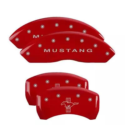 MGP Caliper Covers Fits: 2010-2014 Ford Mustang - Set Of 4: Red Finish Silver M • $236.55