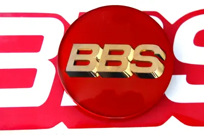 1 REAL BBS RED WITH GOLD 3D LOGO 70mm CENTER CAP EMBLEM 56.24.099 OR 56.24.073 • $58.95