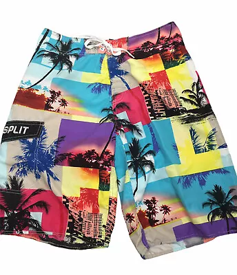 Men's B.Split Banana Split Tropical Palm Trees Shorts Board Shorts  Size Med 32 • $18.90