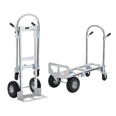 VEVOR Aluminum Hand Truck 2 In 1 Folding Dolly Cart 1000 Lbs Capacity Heavy Duty • £125.99