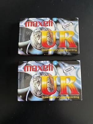 Maxell 90 Minutes Blank Audio Cassette Tape X 2  Brand New Sealed • £5