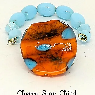 Stunning Hand Crafted Lampwork Focal Bead By Artist Wendy Hitchins + Spacer Bds • £13.61