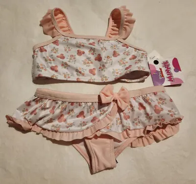NWT Disney Junior Minnie Mouse Bikini 2PC Swimsuit 24 Months Baby Girl • $11.99