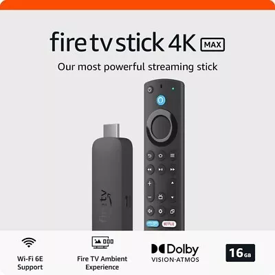 Amazon Fire TV Stick 4K MAX 2nd Gen Ultra HD Alexa Voice Remote Media Player • $104