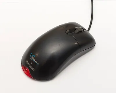 Microsoft X8023 Black Optical USB 1.1 PS2 Compatible 3 Button Scroll Wheel Mouse • £12.99