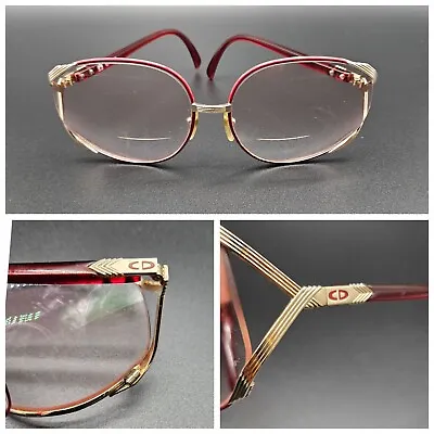 Vintage Christian Dior Oversized Retro Red Sunglasses Optyl Austria FRAMES ONLY • $135