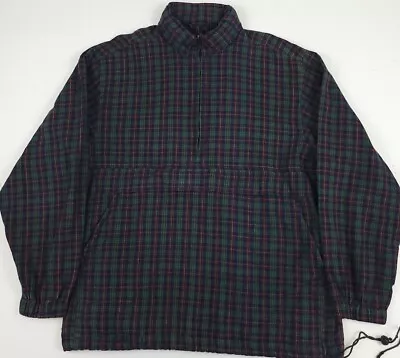 Vintage J Riggins Sportswear Cotton Plaid Multicolor Anorak Jacket Rare Vtg Tech • $47.99