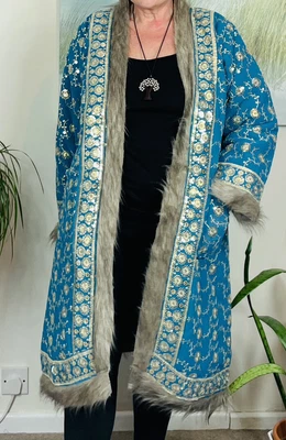 £52 • Buy Afghan Style Coat, Repurposed, One Size, Quilted Boho, Hippie, Festival, UK