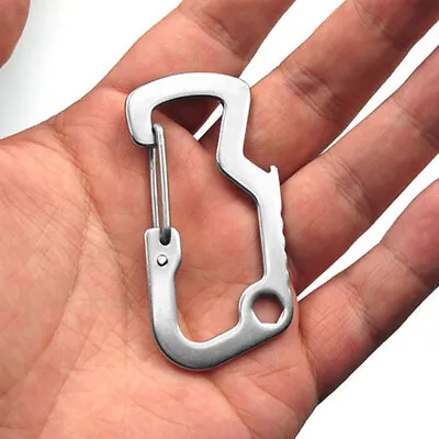 Safety Climbing Accessories D Ring Hiking Bottle Opener Carabiner Clip Snap Hook • £3.38