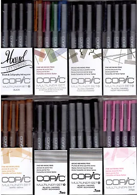 COPIC 4-piece Various Set NEW GENUINE Fne Nibs Multiliner Black Cool Grey Sepia • £15.47