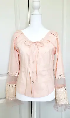 Victorian Edwardian Rennaisance Vintage Style Blouse Top Pink DRESS  U BY SHARON • £19.28