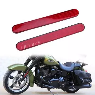 Red Motorcycle Front Rear Fork Leg Reflective Reflector Sticker For Harley Dyna • $6.99