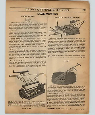 1934 PAPER AD Fenden Horse Drawn Power Lawn Mower Golf Course Toro Crestlawn • $15.98