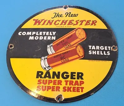 Vintage Winchester Porcelain Ranger Sales Ammo Gun Super Trap Skeet Gas Oil Sign • $138.47
