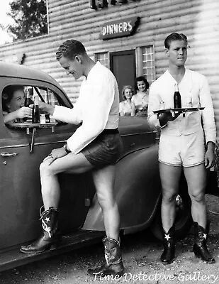 $10 • Buy Male Car Hops In Cowboy Boots - 1940s - Vintage Photo Print