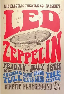 $4.99 • Buy Led Zeppelin Reproduction 4  X 6  Mini Concert Poster Free Top Loader  #4