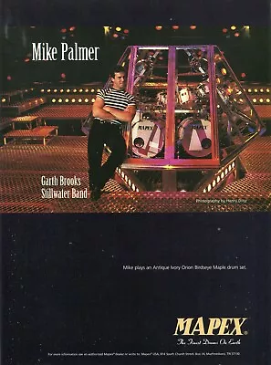 1996 Print Ad Of Mapex Orion Birdseye Drum Kit W Mike Palmer Of Garth Brooks • $9.99