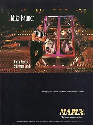 1997 Print Ad Of Mapex Orion Birdseye Drum Kit W Mike Palmer Of Garth Brooks • $9.99