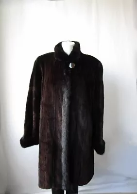 Women's Sz 10 SHOWROOM NEW Brown Black  Sheared Mink Fur Coat • $350