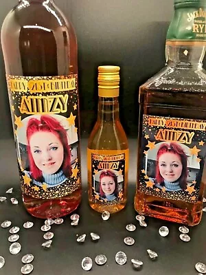 £3 • Buy Personalised Photo Bottle Labels, 21st, 18, Any Age Wine, Whisky, Birthday